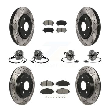Front Rear Bearing Coat Brake Rotor Pads Kit (10Pc) For Dodge Grand Caravan Chrysler Town KBB-116797