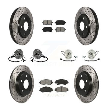 Front Rear Hub Bearing Coated Disc Brake Rotors And Pads Kit (10Pc) For Volkswagen Routan KBB-116799