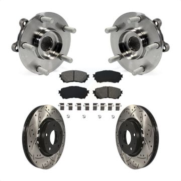 Front Hub Bearing Drilled Slot Brake Rotor Pads Kit For 19-21 Mazda 6 Naturally Aspirated KBB-116800