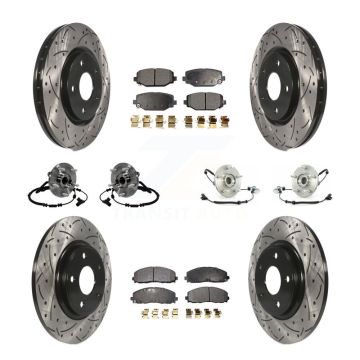Front Rear Hub Bearing Coated Disc Brake Rotors And Pads Kit (10Pc) For Volkswagen Routan KBB-116806