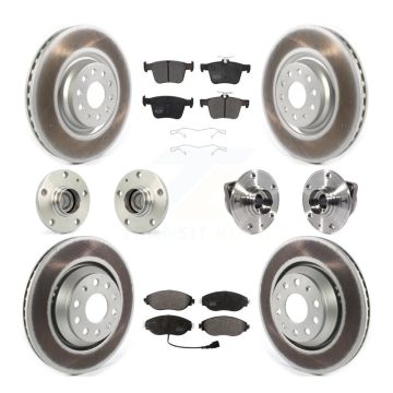 Front Rear Hub Bearing Coated Brake Rotor Pads Kit (10Pc) For 19-20 Volkswagen Arteon FWD KBB-116811