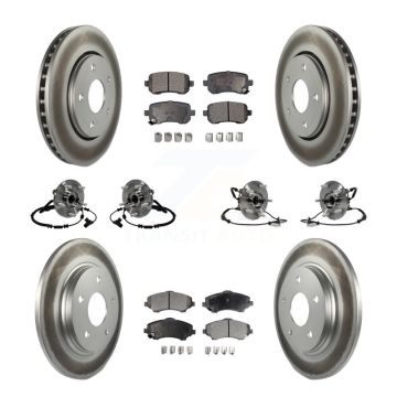 Front Rear Bearing Coat Brake Rotor Pads Kit (10Pc) For Dodge Grand Caravan Chrysler Town KBB-116816