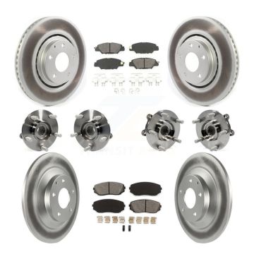 Front Rear Hub Bearing Assembly Coated Disc Brake Rotor And Pad Kit (10Pc) For Mazda CX-5 KBB-116822