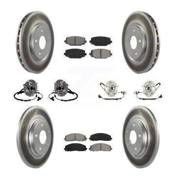 Front Rear Hub Bearing Coated Disc Brake Rotors And Pads Kit (10Pc) For Volkswagen Routan KBB-116827