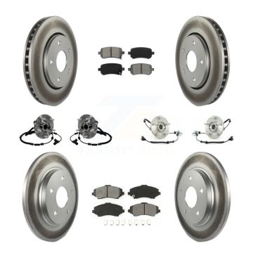 Front Rear Hub Bearing Coated Disc Brake Rotors And Pads Kit (10Pc) For Volkswagen Routan KBB-116828