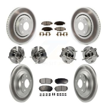 Front Rear Hub Bearing Coated Disc Brake Rotor And Ceramic Pads Kit (10Pc) For Mazda CX-5 KBB-116834