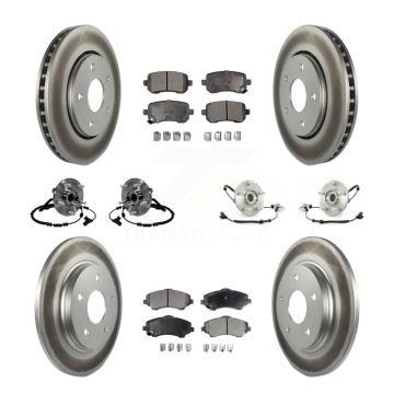Front Rear Hub Bearing Coated Disc Brake Rotors And Pads Kit (10Pc) For Volkswagen Routan KBB-116839