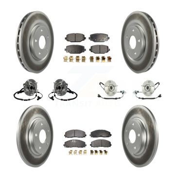 Front Rear Hub Bearing Coated Disc Brake Rotors And Pads Kit (10Pc) For Volkswagen Routan KBB-116840