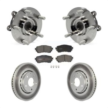 Front Hub Bearing Coated Brake Rotor & Pads Kit For 2019-2021 Mazda 6 Naturally Aspirated KBB-116842