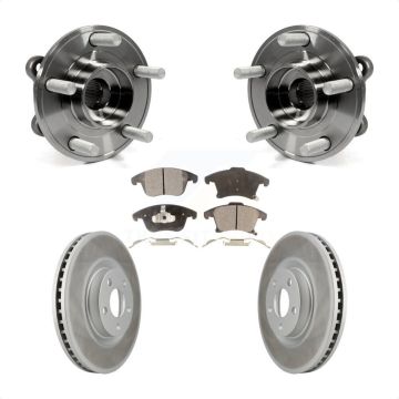 Front Hub Bearing Coated Brake Rotor Pad Kit For Ford Police Responder Hybrid SSV Plug-In KBB-116843