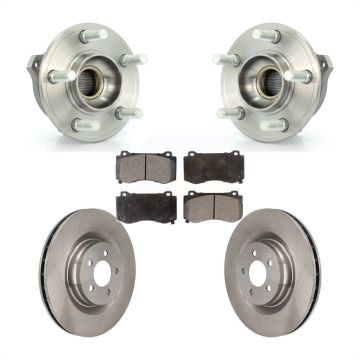Front Hub Bearing Assembly Brake Rotor & Pad Kit For Dodge Charger Challenger GT with AWD KBB-116846