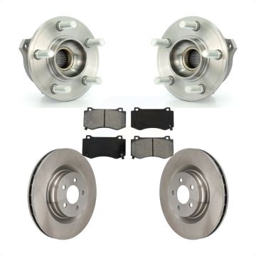 Front Hub Bearing Assembly Brake Rotor & Pad Kit For Dodge Charger Challenger GT with AWD KBB-116853
