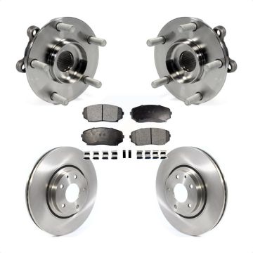 Front Hub Bearing Assembly Disc Brake Rotor Pad Kit For 2019-2023 Mazda CX-5 Turbocharged KBB-116854