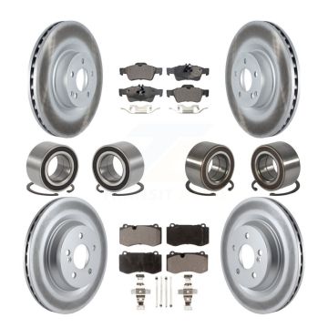 Front Rear Bearings Coated Disc Brake Rotors And Pads Kit (10Pc) For Mercedes-Benz S350 KBB-116872