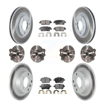 Front Rear Hub Bearing Coat Brake Rotor Pad Kit (10Pc) For Mini Cooper Countryman Paceman KBB-116889