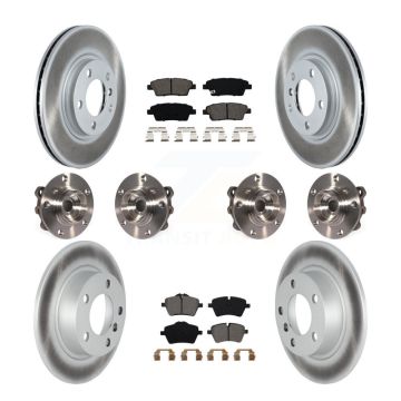 Front Rear Hub Bearing Coat Brake Rotor Pad Kit (10Pc) For Mini Cooper Countryman Paceman KBB-116904