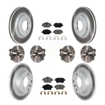Front Rear Hub Bearing Coat Brake Rotor Pads Kit (10Pc) For 11 Mini Cooper Countryman AWD KBB-116905