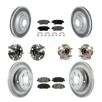 Front Rear Hub Bearing Coated Disc Brake Rotor & Pads Kit (10Pc) For Hyundai Genesis 3.8L KBB-116908