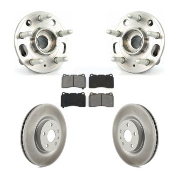 Front Hub Bearing Assembly Coated Disc Brake Rotor & Pad Kit For Buick Regal Cadillac XTS KBB-116913