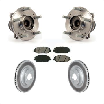 Front Hub Bearing Assembly Coated Brake Rotor Pads Kit For 2009-2011 Hyundai Genesis 3.8L KBB-116914
