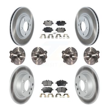 Front Rear Hub Bearing Coat Brake Rotor Pad Kit (10Pc) For Mini Cooper Countryman Paceman KBB-116918