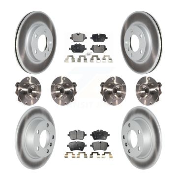 Front Rear Hub Bearing Coat Brake Rotor Pads Kit (10Pc) For 11 Mini Cooper Countryman AWD KBB-116919
