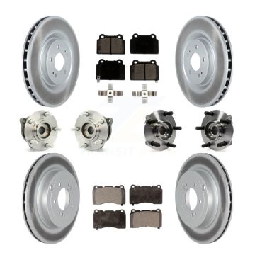 Front Rear Hub Bearing Coated Disc Brake Rotors And Pads Kit (10Pc) For Mitsubishi Lancer KBB-116932