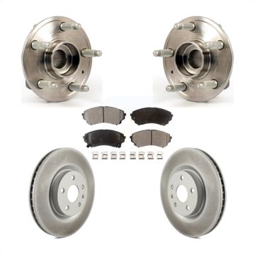 Front Hub Bearing Assembly Coated Disc Brake Rotors And Ceramic Pads Kit For Cadillac CTS KBB-116938