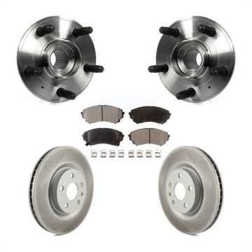 Front Hub Bearing Assembly Coated Brake Rotor And Pad Kit For 2012-2013 Cadillac CTS 6.2L KBB-116939