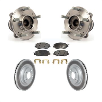 Front Hub Bearing Assembly Coated Brake Rotor Pads Kit For 2009-2011 Hyundai Genesis 3.8L KBB-116945