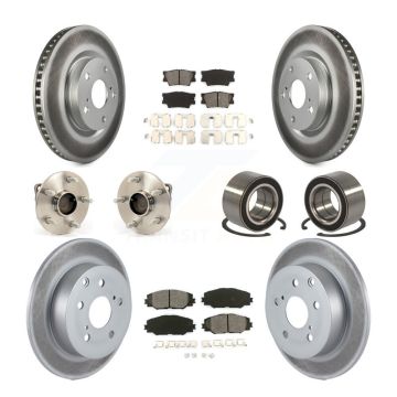 Front Rear Hub Bearing Coat Brake Rotor Pads Kit (10Pc) For Pontiac Vibe GT with FWD 2.4L KBB-116988