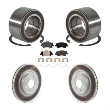 Front Wheel Bearing Coated Disc Brake Rotors And Pads Kit For Kia Rio Hyundai Accent KBB-117031