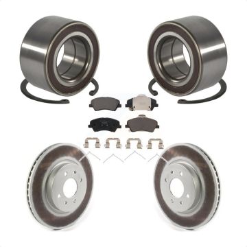 Front Wheel Bearing Coated Disc Brake Rotors And Pads Kit For Kia Rio Hyundai Accent KBB-117035