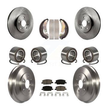 Front Rear Wheel Bearing Disc Brake Rotor And Pads Shoe Kit (10Pc) For Chevrolet Trax AWD KBB-117043