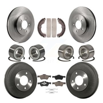 Front Rear Bearing Brake Rotor Pads Shoe Kit (10Pc) For Ford Escape Mazda Tribute Mercury KBB-117046