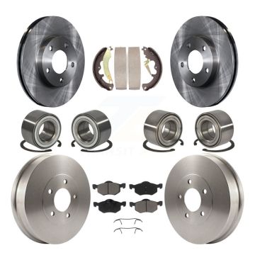 Front Rear Bearing Brake Rotor & Pad Shoe Kit (10Pc) For 2007 Ford Escape Mercury Mariner KBB-117047