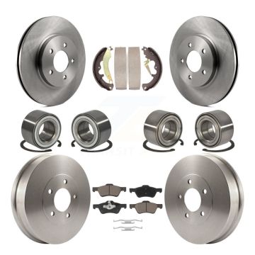 Front Rear Bearing Brake Rotor Pads Shoe Kit (10Pc) For Ford Escape Mazda Tribute Mercury KBB-117048