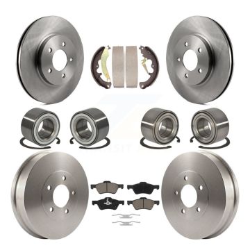 Front Rear Bearing Disc Brake Rotor & Pad Shoe Kit (10Pc) For Ford Escape Mercury Mariner KBB-117050