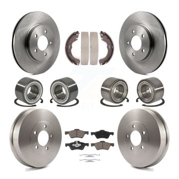 Front Rear Wheel Bearing Disc Brake Rotor And Pads Shoe Kit (10Pc) For 2008 Mazda Tribute KBB-117051