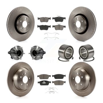 Front Rear Wheel Hub Bearing Disc Brake Rotor And Ceramic Pads Kit (10Pc) For Lincoln MKC KBB-117052