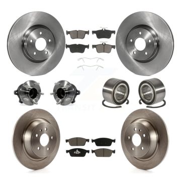 Front Rear Hub Bearings Disc Brake Rotors And Pads Kit (10Pc) For Ford Escape Lincoln MKC KBB-117054