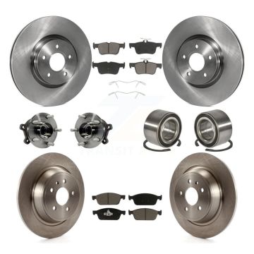 Front Rear Hub Bearings Disc Brake Rotors And Pads Kit (10Pc) For Ford Escape Lincoln MKC KBB-117055