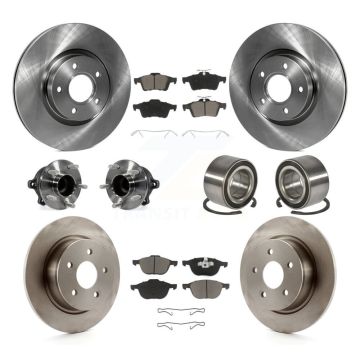 Front Rear Hub Bearing Disc Brake Rotor And Ceramic Pads Kit (10Pc) For Ford Escape C-Max KBB-117057