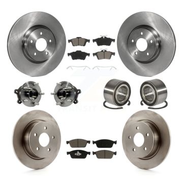 Front Rear Hub Bearing Disc Brake Rotor Pad Kit (10Pc) For Ford Escape AWD with 2.0L 1.6L KBB-117058
