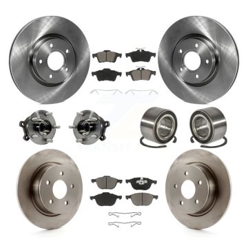 Front Rear Hub Bearing Brake Rotor Pad Kit (10Pc) For 2015-2016 Ford Escape AWD with 2.5L KBB-117061