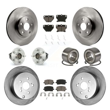Front Rear Hub Bearing Brake Rotor Pads Kit (10Pc) For Toyota Matrix Corolla Pontiac Vibe KBB-117063