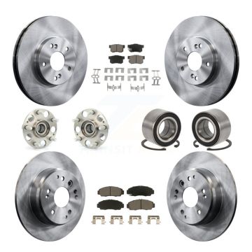 Front Rear Hub Bearing Assembly Disc Brake Rotor And Ceramic Pads Kit (10Pc) For Acura TL KBB-117071