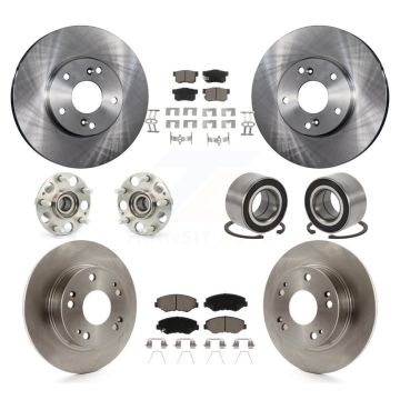 Front Rear Wheel Hub Bearing Disc Brake Rotor And Ceramic Pad Kit (10Pc) For Honda Accord KBB-117072