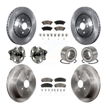 Front Rear Hub Bearing Disc Brake Rotor & Pads Kit (10Pc) For 2011-2020 Toyota Sienna AWD KBB-117079