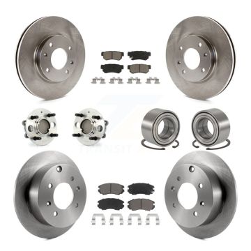 Front Rear Hub Bearing Brake Rotor Pads Kit (10Pc) For Hyundai Sonata Kia Optima Magentis KBB-117086